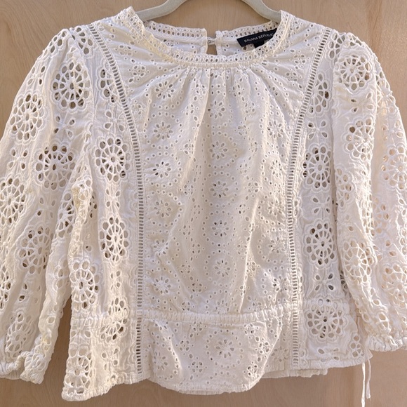 Banana Republic White Eyelet Lace Top - Picture 3 of 10